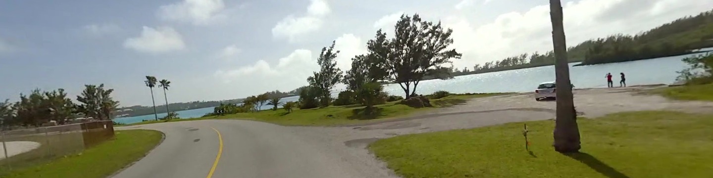 Approaching boat ramp at Stonecrusher corner via a vehicle from St George's